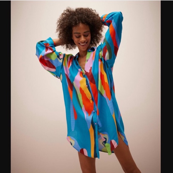 FARM Rio Dresses & Skirts - NWT FARM Rio Araraquara Shirtdress Coverup 🩵